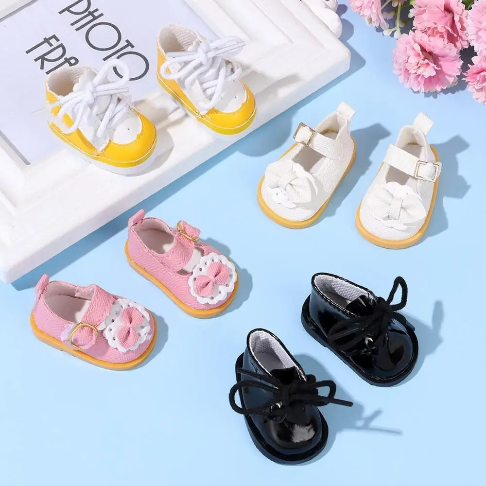 20cm Doll Shoes Dolls PU Leather Shoes Bow Tie Decoration Doll Fashion Princess Boots DIY Doll Accessories