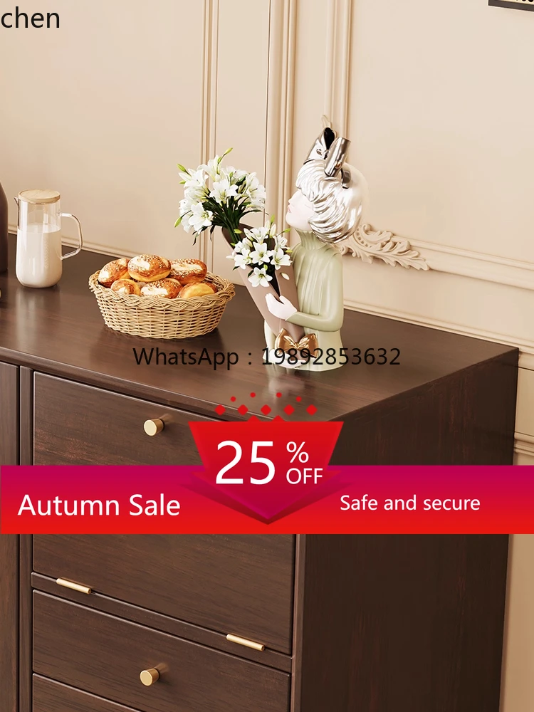 

solid wood dining side cabinet integrated with wall low cabinet household ash wood solid wood cabinet living room
