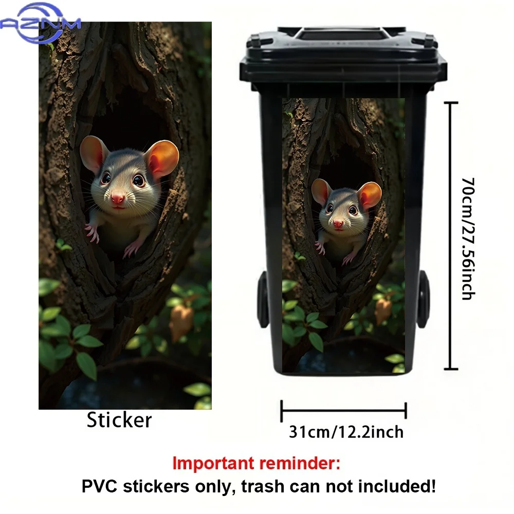 2D Printed Trash Can Decor Ornament Decal DIY Surface Makeover for Household Dustbin