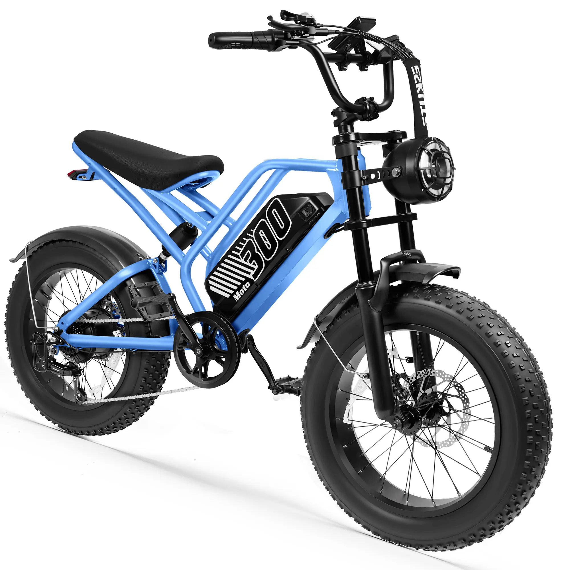 ESKUTE V300 Electric Dirt Bike, 20" Fat Tire E-Bike with 48V 20.8 Removable Battery, Off-Road Ebike Up to 30+MPH, 7-Speed Beach Snow Trail Mountain Commuter for Adult image 2
