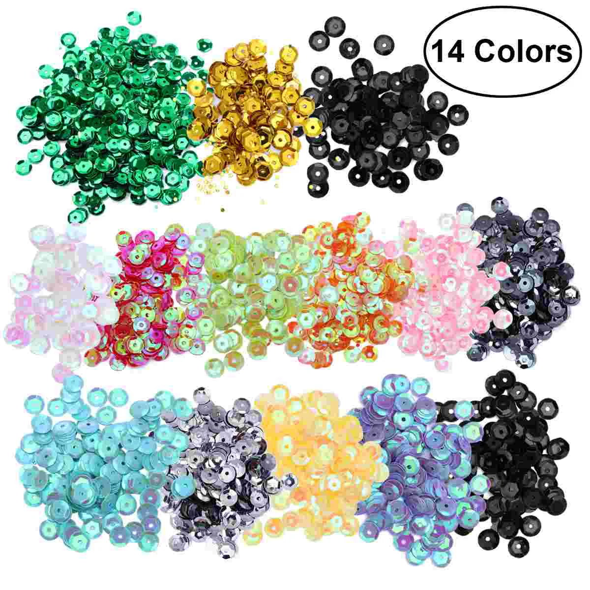 14 Packs Glitter Shiny Colorful Sequins Spangles DIY Crafts Paillette Decoration (Multicolor) DIY sequin