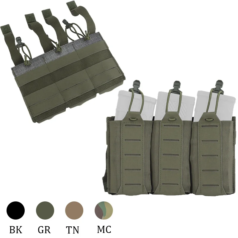 

5.56/7.62 Magazine Storage Bag molle Fit Lightweight Vest Accessory Triple Stretch Function Bag