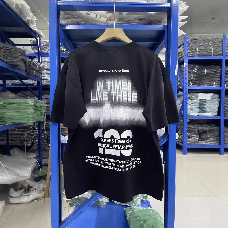 2026SS High Street RRR123 Men Women Volcanic Lava Print Pullover Short Sleeve T-shirt Men's Clothing Women's Clothes