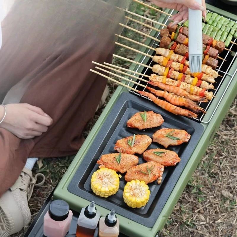 1 Set Outdoor BBQ Grill Foldin - đánh giá và giá Camp Grill Portable Folding