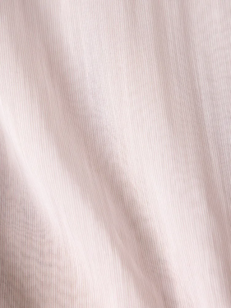 2026 Primavera da donna New Pink Stripe Fashion Skin Friendly 72.8% Seta di gelso naturale Camicia a maniche lunghe versatile in cotone 27,2%