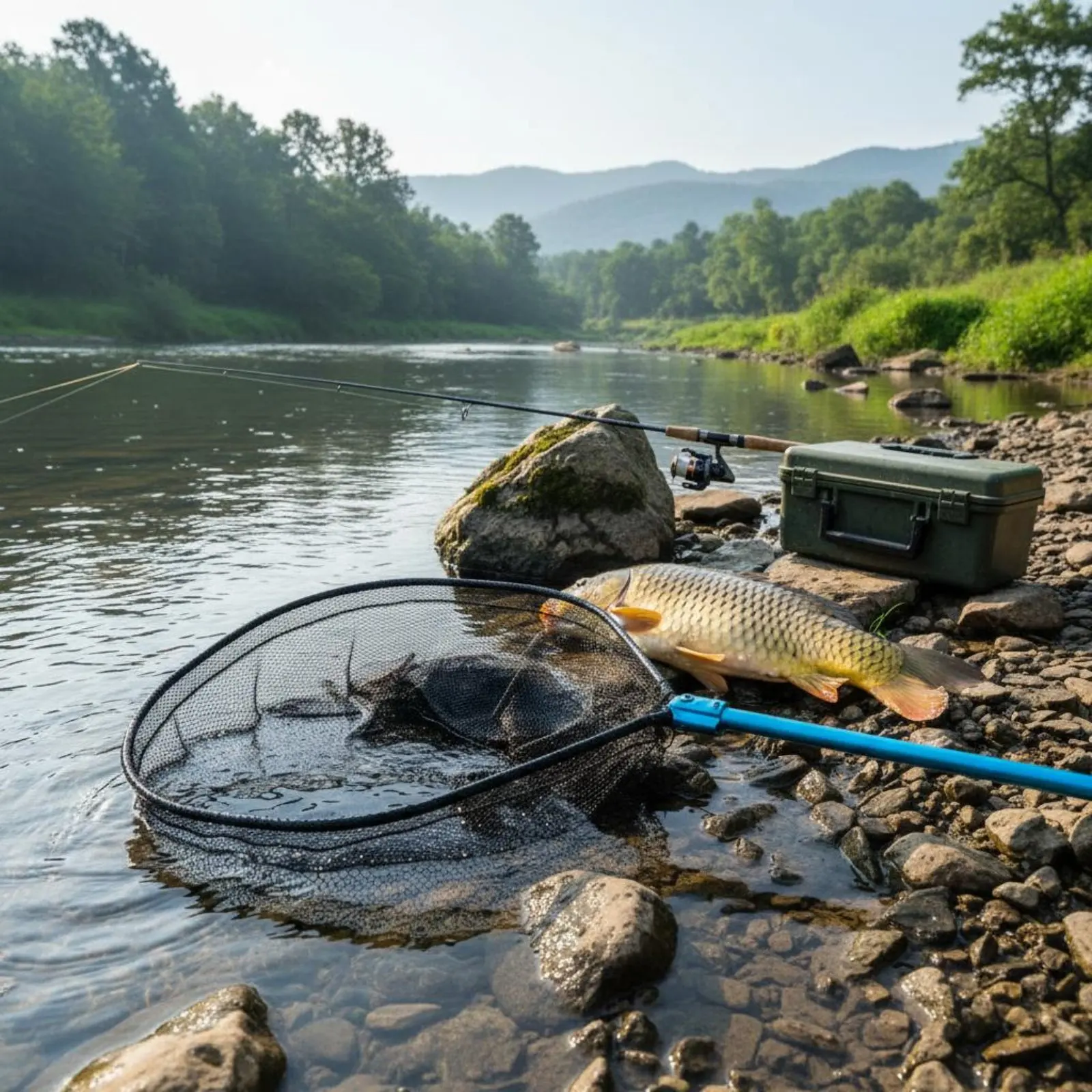 

Aluminum Catch Landing Net Tangletangle-Resistant Water Sport Gear for Lake