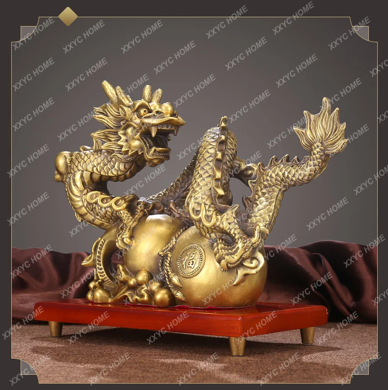 2023 جلب كبير في الثروة الكنز متجر المنزل الأعمال المال رسم التميمة الحظ الحظ جيد التنين الذهبي تمثال نحاسي