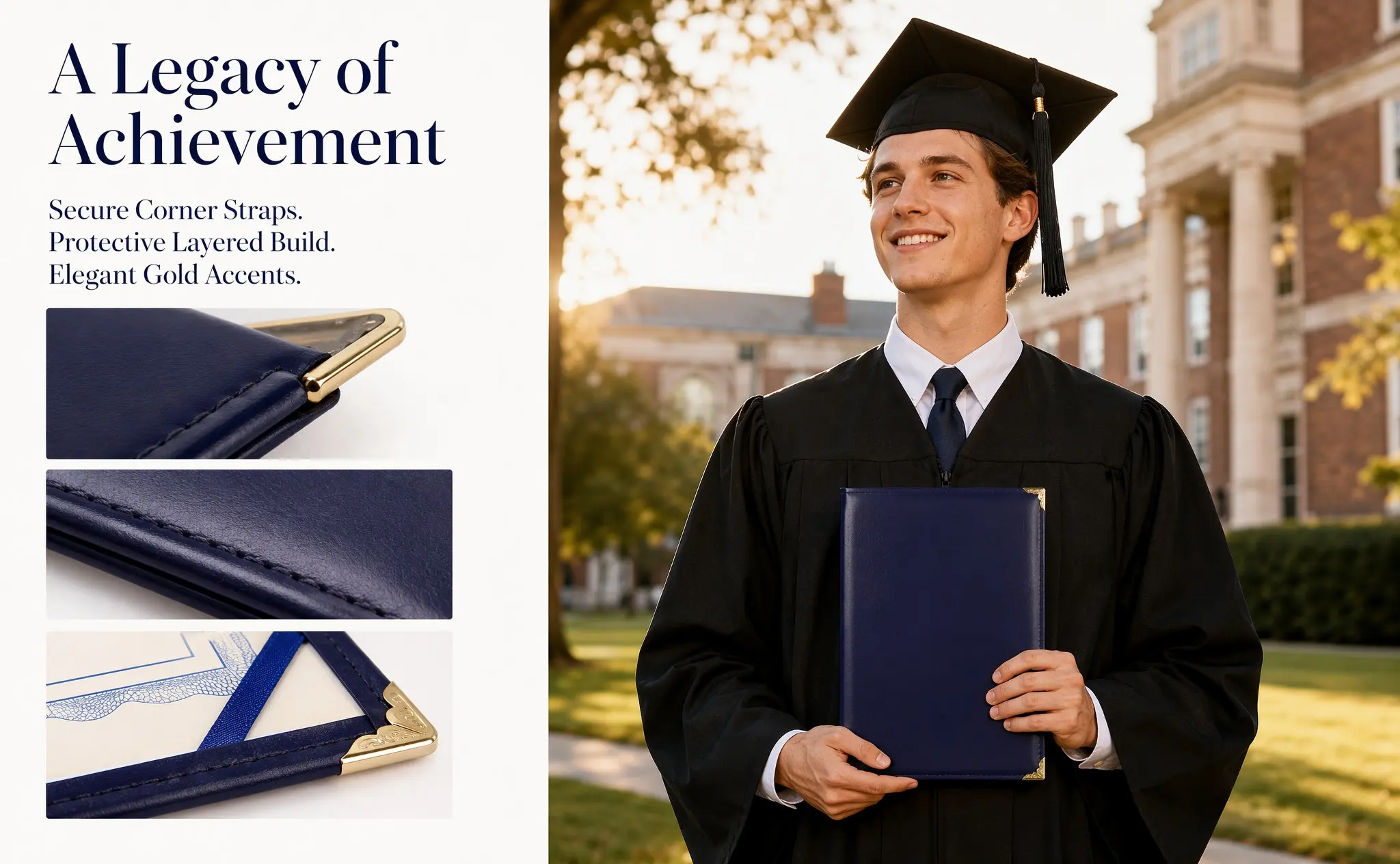Certificate Cover Elegant Diploma Holder Lightweight Protective Cover Portable Award Certificate Protector Document