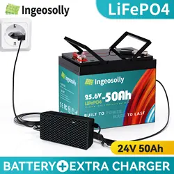 24V LiFePO4 Battery 50AH 1280Wh With BMS Lithium Power Golf Cart Batteries RV campers off-road Off-grid Solar energy