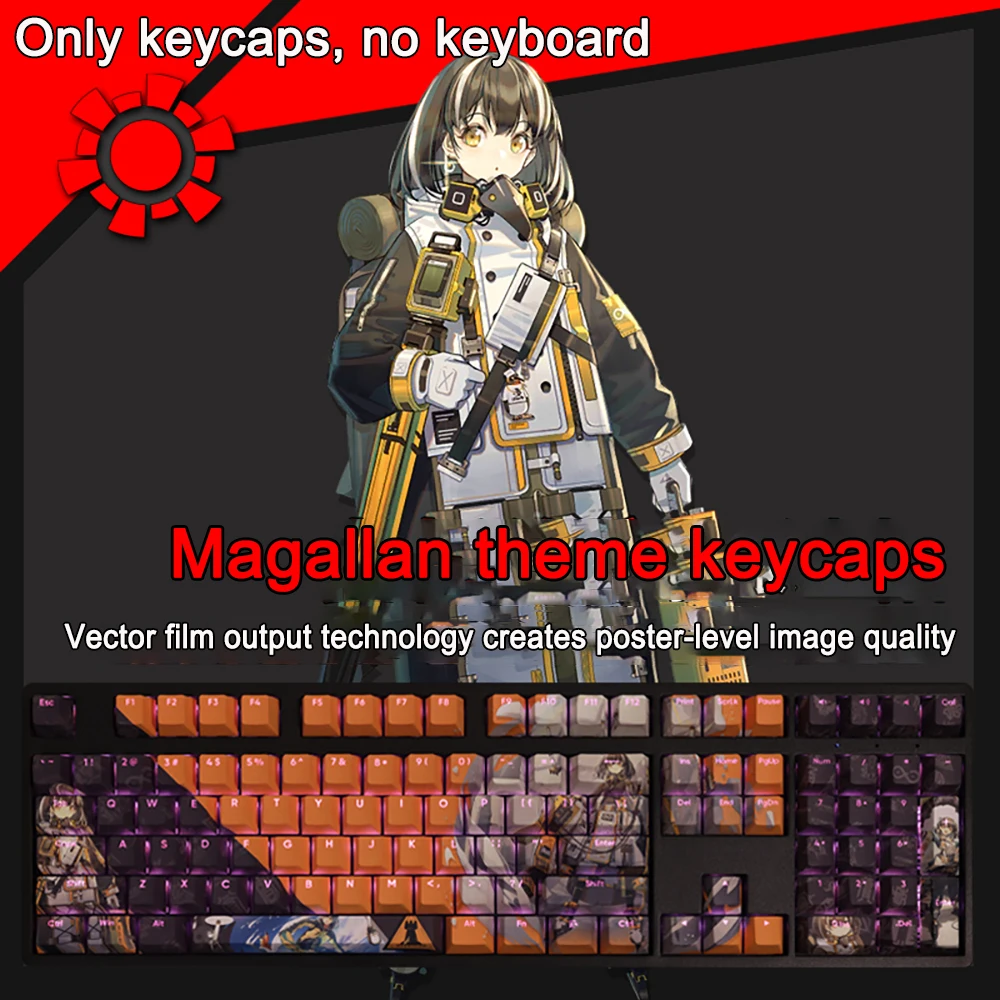 Arknights Keycaps Savage Dorothy 108 Keys PBT Dye Subbed Keycap Cherry Anime Cartoon Gaming Key caps For ANSI 61 87 104 108 Keys