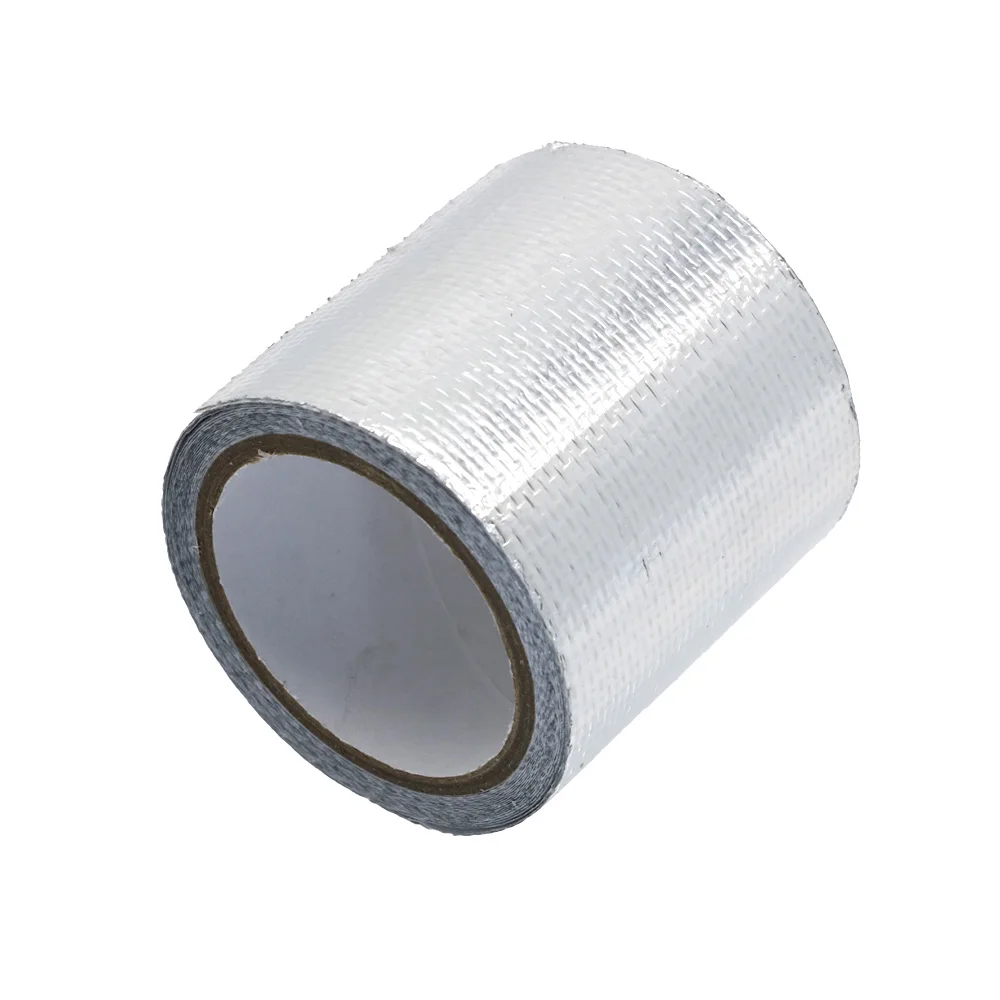 Universal Reflective Self Adhesive Tape High Temperature Heat Insulation Shield Wrap Tape Bandage 50mm X 5M Roll
