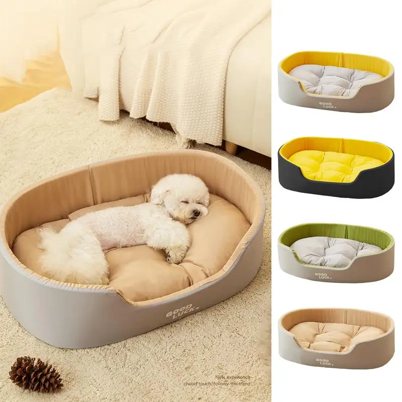 Dog Bed With Sides Creative Soft Puppy Bed With Sides Double Sided Cat Sleeping Pad Pet Accessories Four Seasons Cushion Bed For