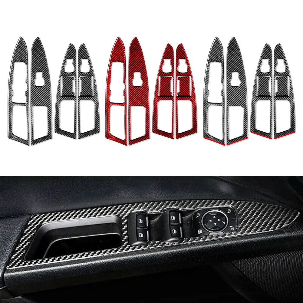 6 Pcs Car Window Lift Panel Switch Cover Decoration Trim For Ford Fusion Mondeo 2013 2014 2015 2016 2017 Left-Hand Drive Only