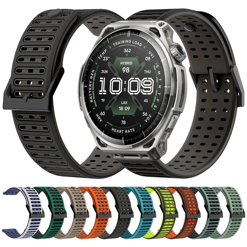 22mm Two-Tone Sports Silicone Strap For Amazfit Balance 3 / Ultra / Cheetah 2 Ultra Watch Band Wristband Bracelet Accessories