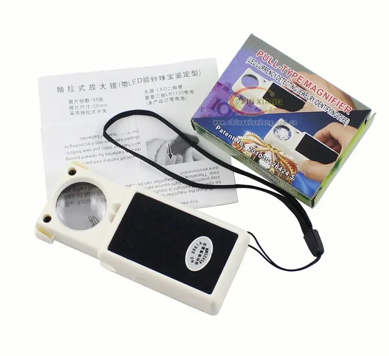 45x Lighted Pop-up Pocket Magnifying Glasses with LED Lights Loupe Magnifying Mirror Helping Hand Soldering Solder Clamp Tools