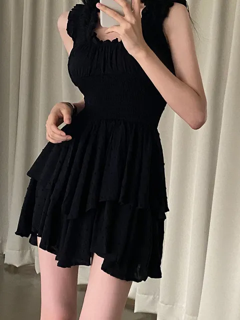 Doce sle scela colete dr feminino cintura cinching ort saia dupla camada sinos de madeira verão algodão bolo saia