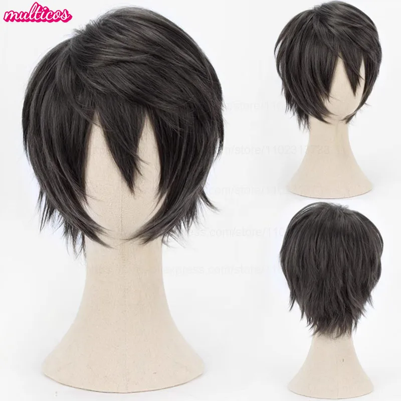 Farben Kurze Gerade Cosplay Perücke Layered Shaggy Flauschig Rot Rosa Braun Grün Blau Hitzebeständige Kunsthaar Party Anime Perücken – Detail 34