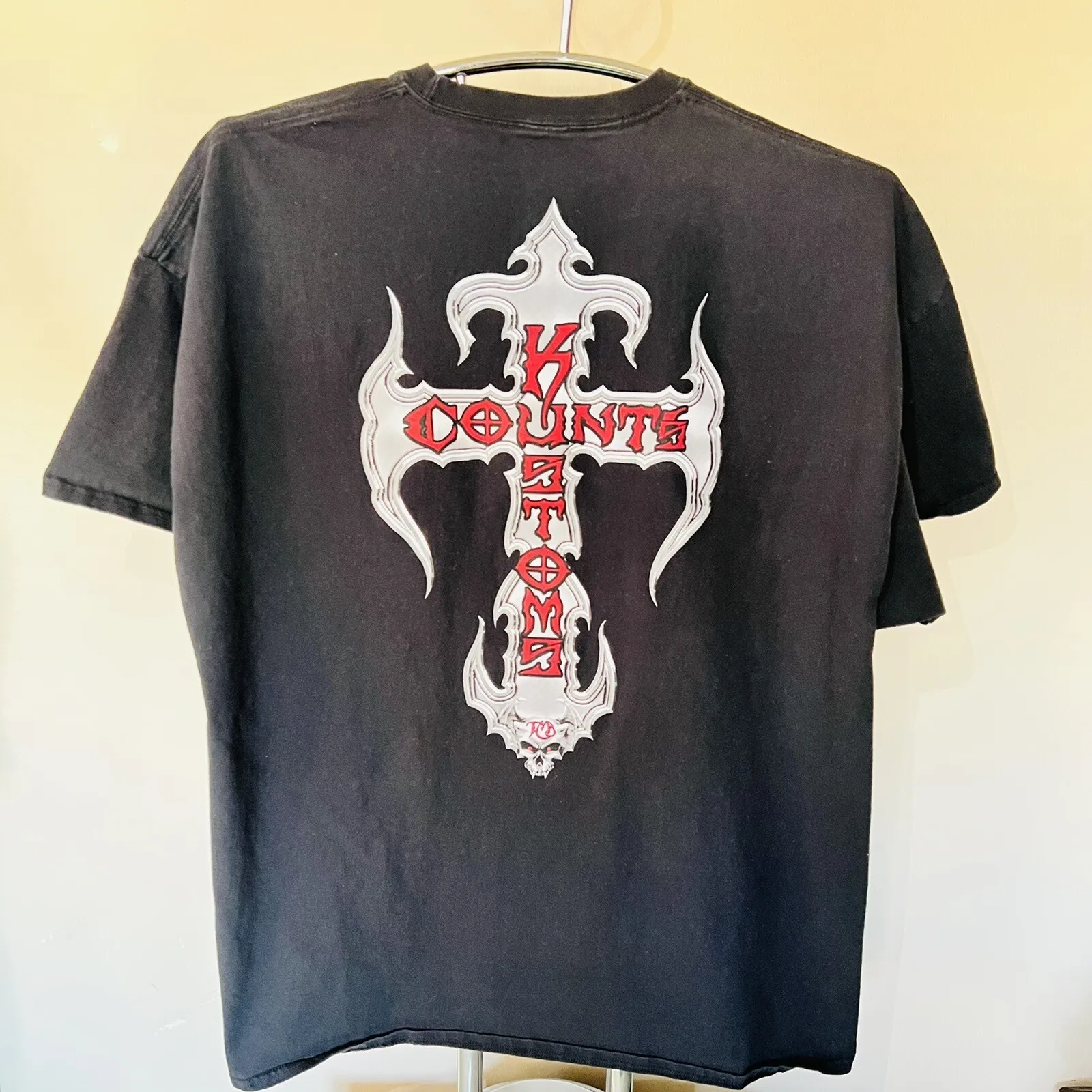 Counts Kustoms Las Vegas Men's 4X T-Shirt Black Skull Cross Muscle Cars Y2K