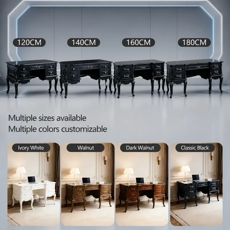 American Solid Wood Desk and Chair Set Large Writing Computer Table for Home Bedroom Study Furniture