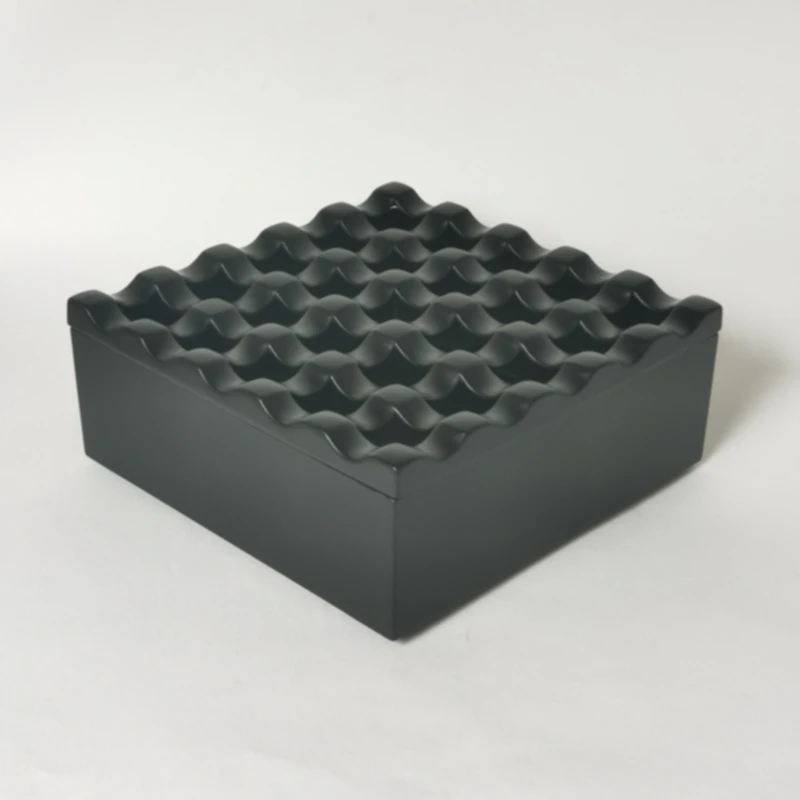 Large 25-Hole Silver Match Black And Red Bronze Nine-Piece Cover Windproof Creative Gift Zinc Alloy Ashtray Fashionable Ashtray
