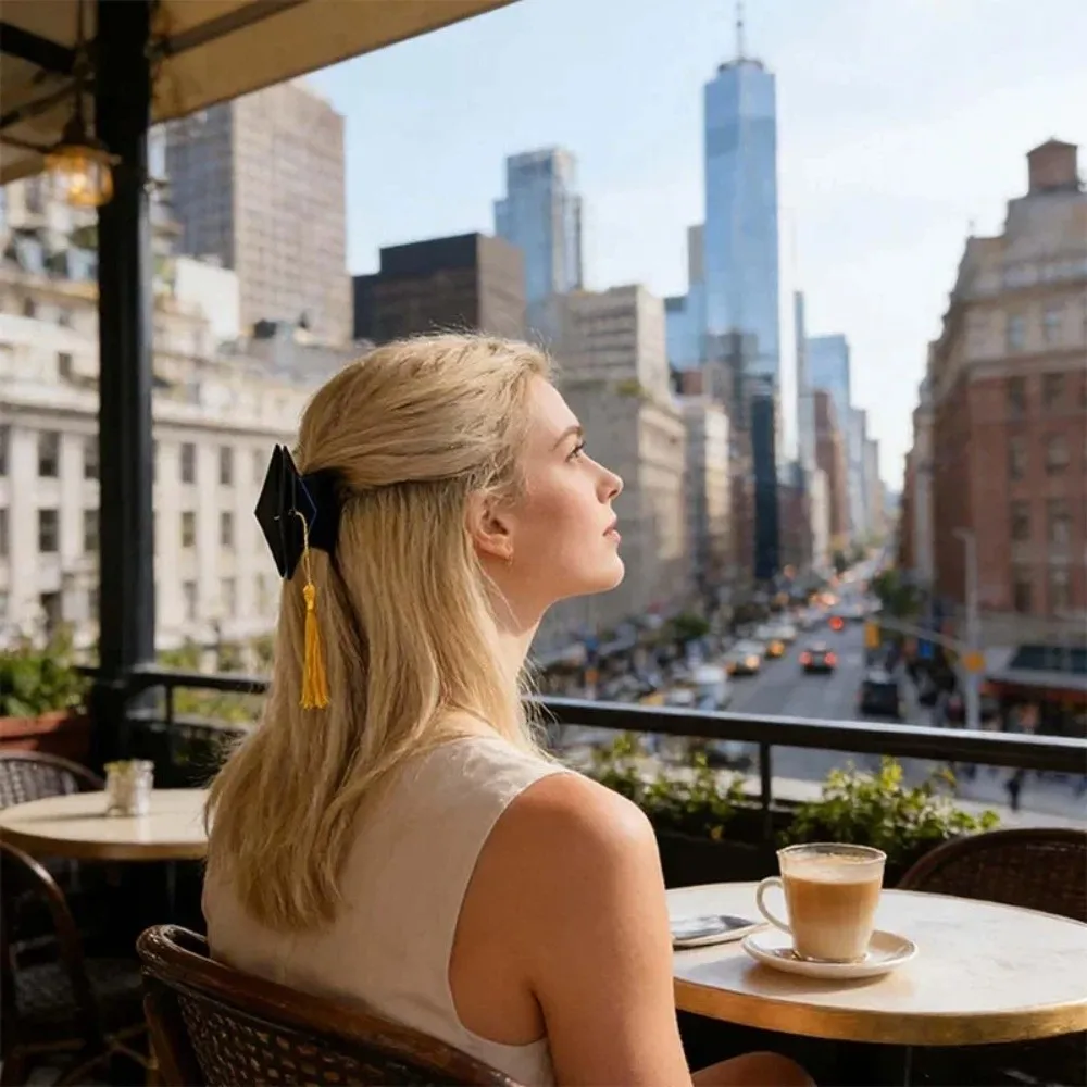 

Creative Graduation Cap Hair Claw Yellow Tassels Cute Women's Graduation Hair Clip Novelty Headwear Small Grab Clip