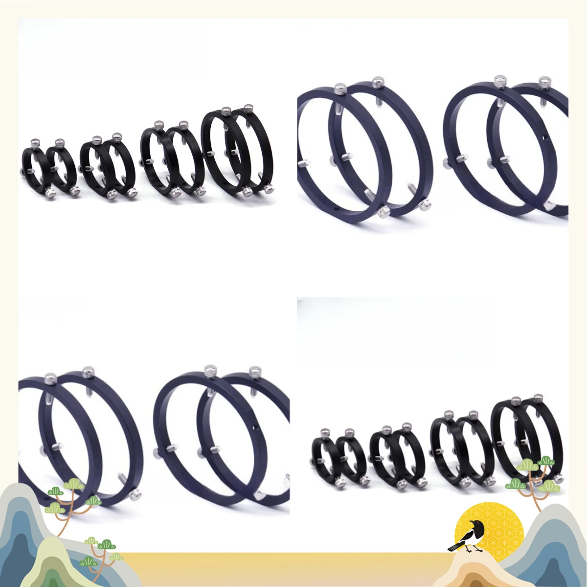 Fixed Ring, Fine-tuning Ring, Multi-style, Six-point Ring, Laser Pointer Star-seeking Mirror Guide Mirror Bracket Ring.
