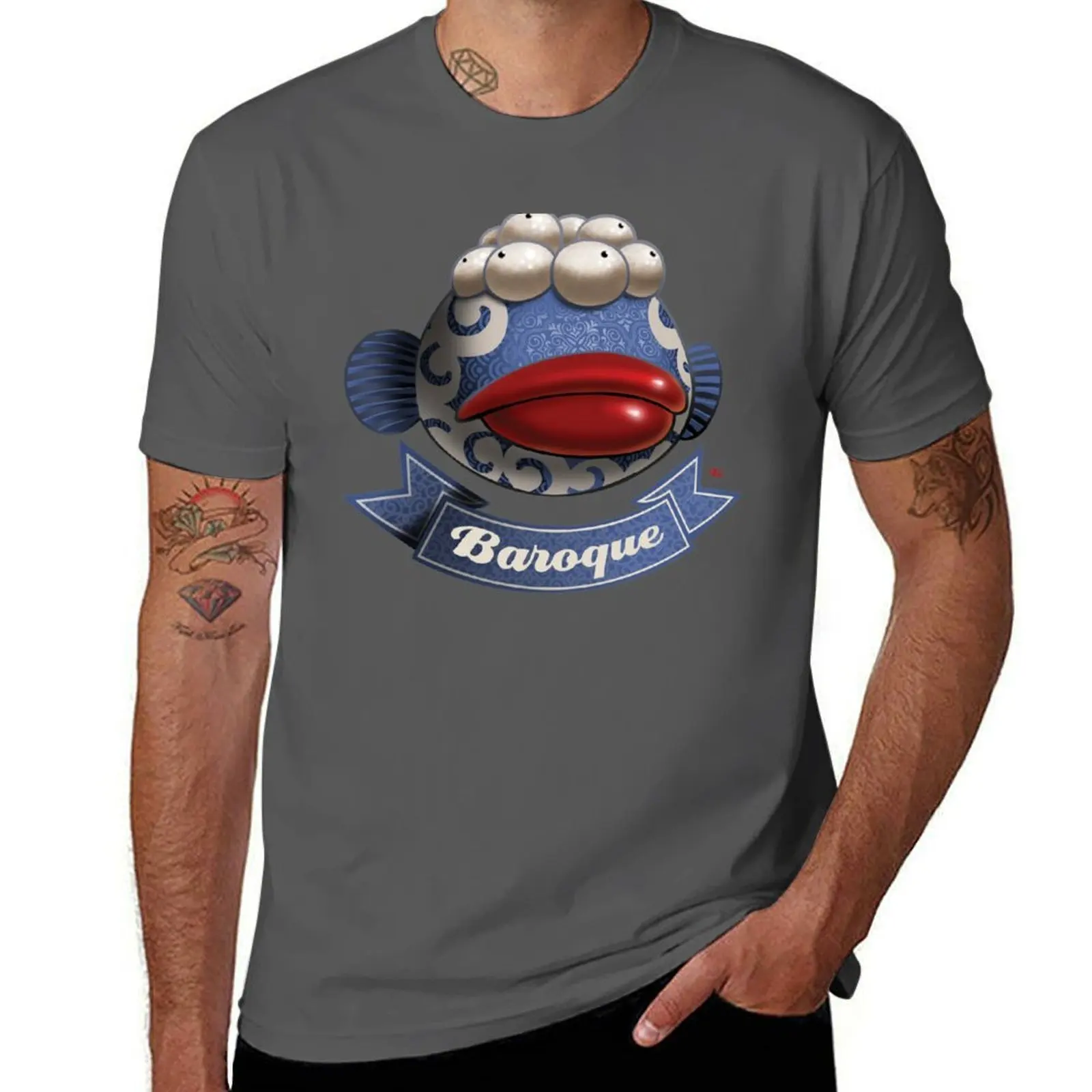 Baroque T-Shirt Sweat Absorbing Sports Tee Shirt