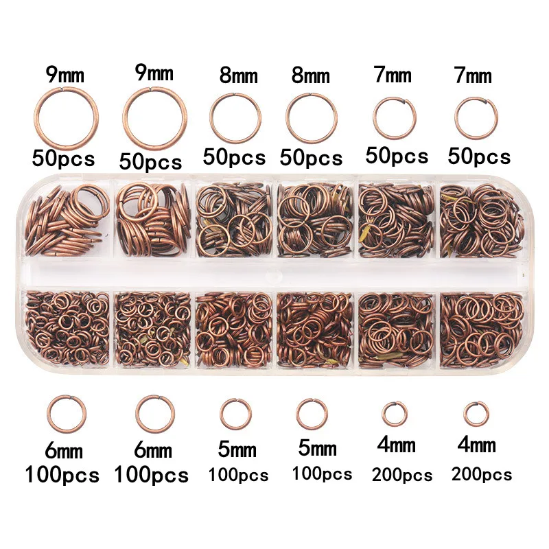 1100pcs Iron Material Flat Open Jump Rings 4-9mm Jewelry Accessory Materials image 3