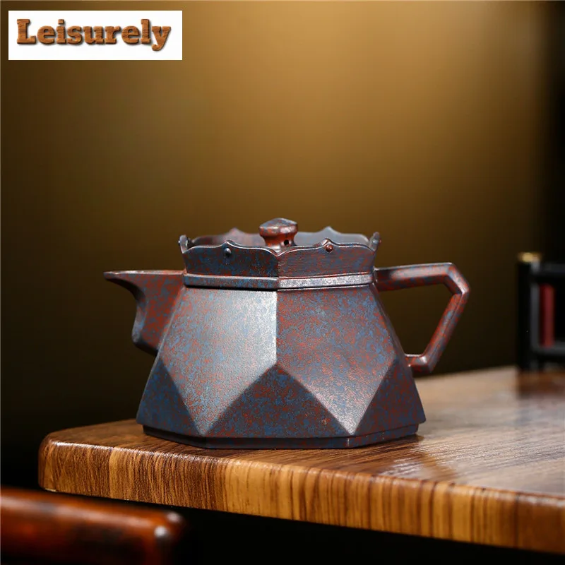 280ml Handmade Yixing Purple Clay Teapot Handmade Monk Hat Pot Raw Ore Tiancui Red Sand Mud Kettle Chinese Zisha Teaset Tea Gift