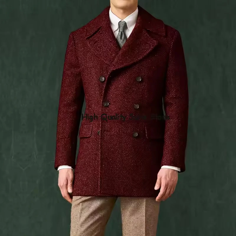 Men's Herringbone Jacket Mens Jackets for Man Luxury Blazers Woolen New in Jackets Suit Male Elegant Mens Coats Coat Suits & Top