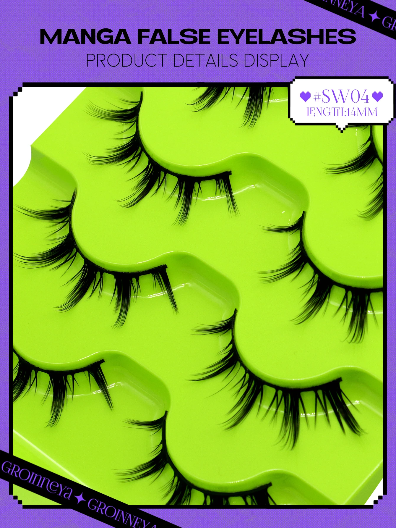 Veltrinay Lashes Spiky Manga Lashes Wispy Anime False Eyelashes 5 Pairs 3D Asian Eye Lashes Natural Anime Fake Eyelashes
