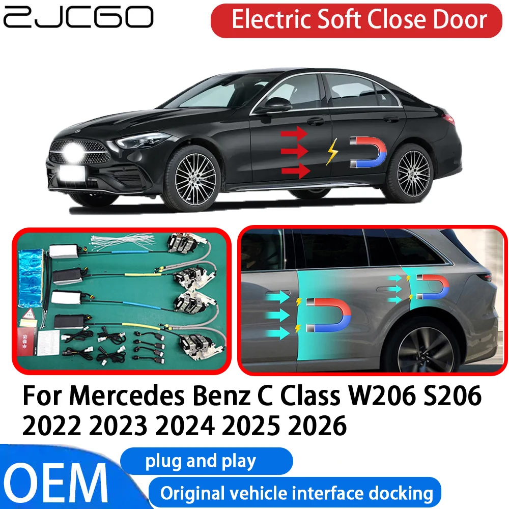 

ZJCGO for Mercedes Benz C Class W206 S206 2022~2026 Car Automatic Electric Soft Close Door Closer System OEM Plug and Play