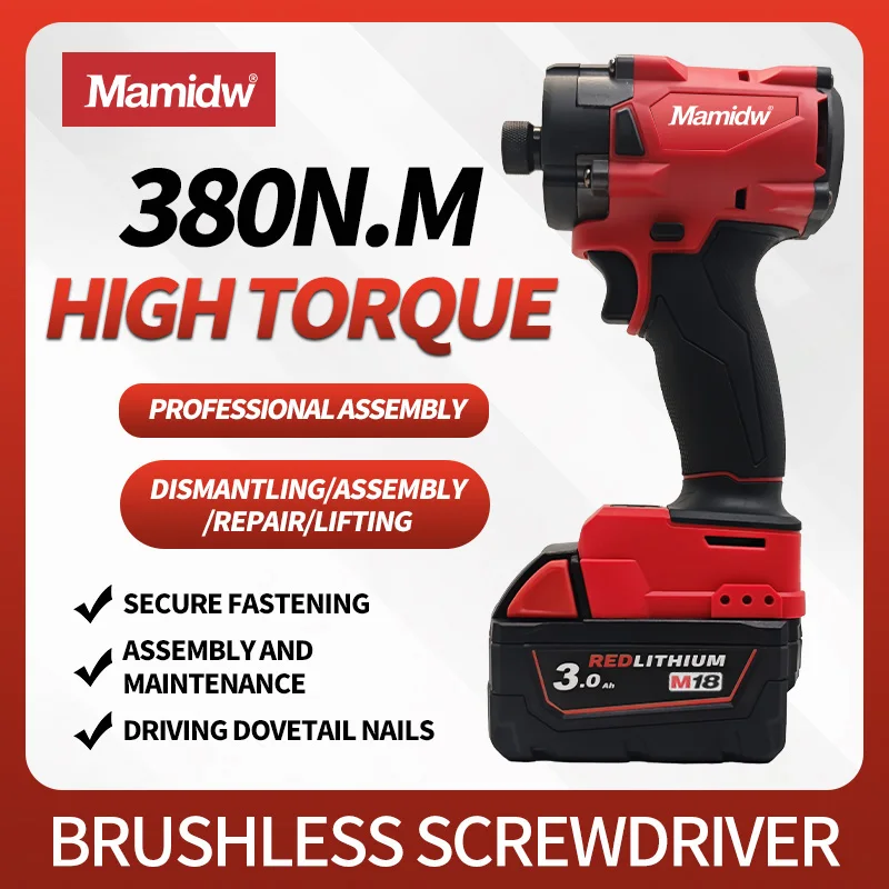 Cordless Electric Wrench, No-Load Speed| Powerful Output | Higher Speed and Greater Torque (Tool Only)