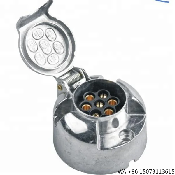 European Style 12V 7Pin Trailer Socket Aluminum Round Trailer  Socket 7 Pin for RVs Caravans Trailers Boats
