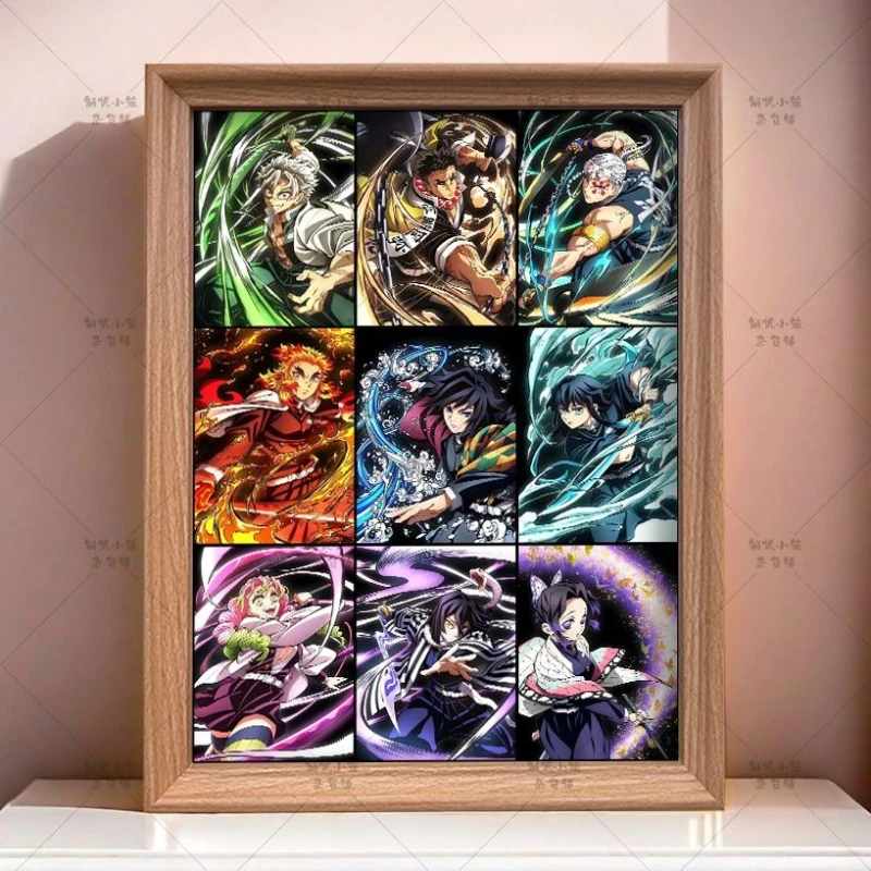 

Demon Slayer Anime Cartoon Cute Handmade Photo Frame Kawaii 2D Boys and Girls Home Decor Figurines Display Posters Gifts