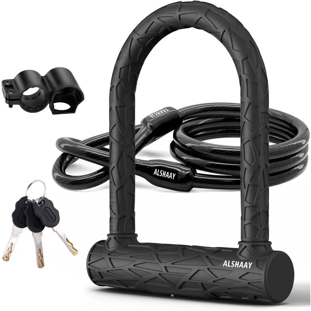 

U-образный замок для тяжелого велосипеда — сверхпрочные 12-тонные ножницы, U-образный замок 20 мм, противоугонный замок для электрического скутера с силиконовым покрытием, замочная скважина