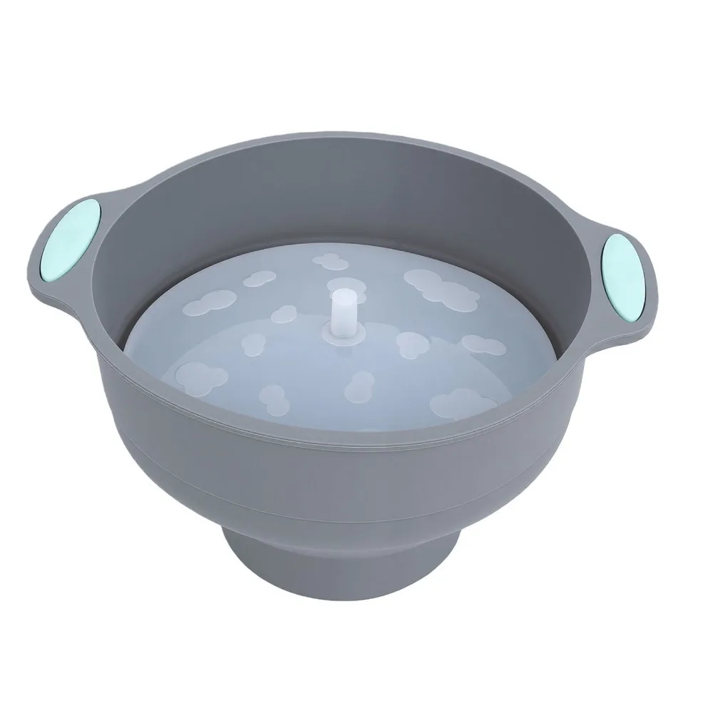 Silicone Popcorn Popper Bowl Oil Draining Collapsible Microwave Popcorn Maker Dishwasher Safe BPA Free Baking Tray