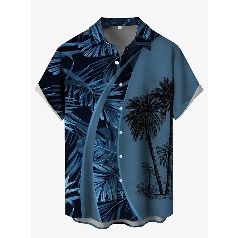 Travel Men Hawaiian Shirt 3d Plant Shirt For Men Palm Tree Print  Hawaiian Shirts 2025 Summer Beach Flower Shirt