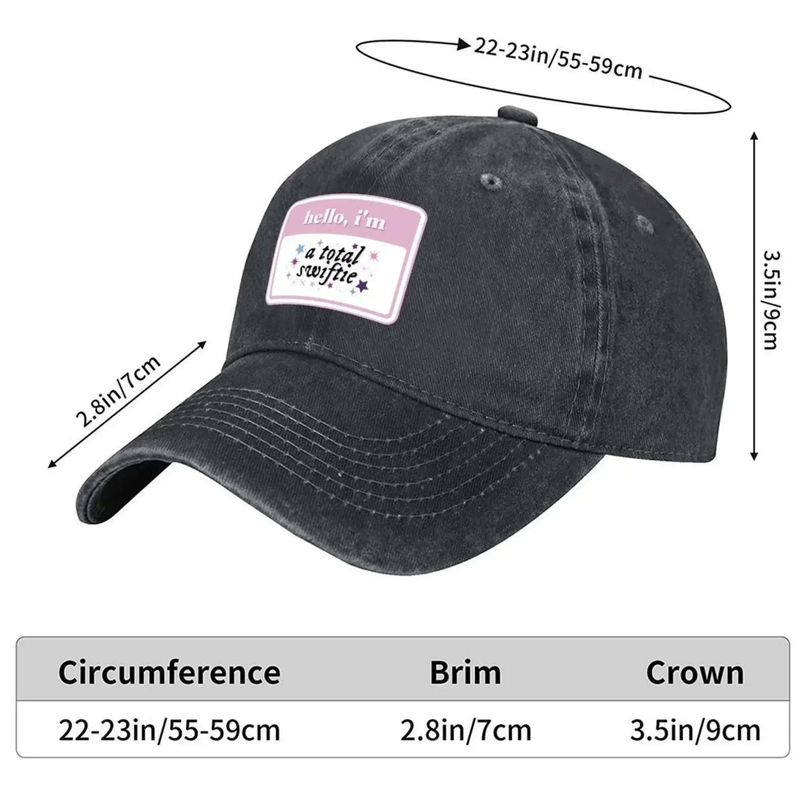 New SWIFTIE TAG Baseball Cap Dropshipping Beach Outing Big Size Hat Winter Hats For Men For Girls Men's