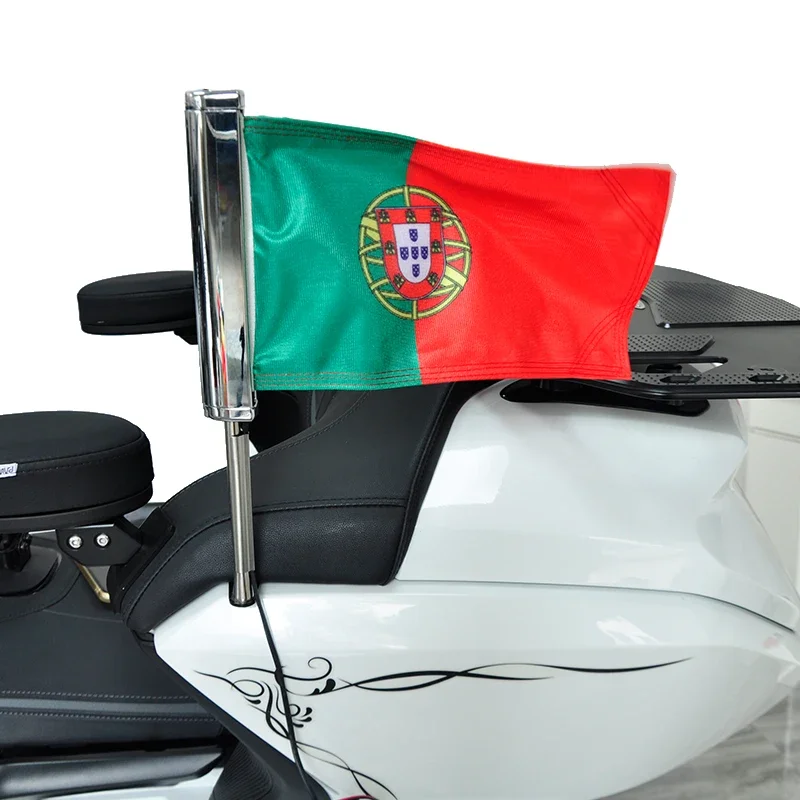 PANICAL For Honda Gold wing GL1800 Motorcycle Popular LED Flag Pole With Portugal Flag  Passenger Tour Flag Group Flagpole Group