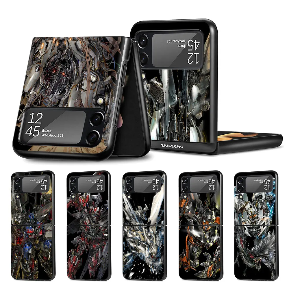 Optimus Prime Cybertron Sentinel Prime Case for Samsung Galaxy Z Flip4 Flip3 5G PC Hard Phone Shell Z Flip 4 3 Black Zflip4