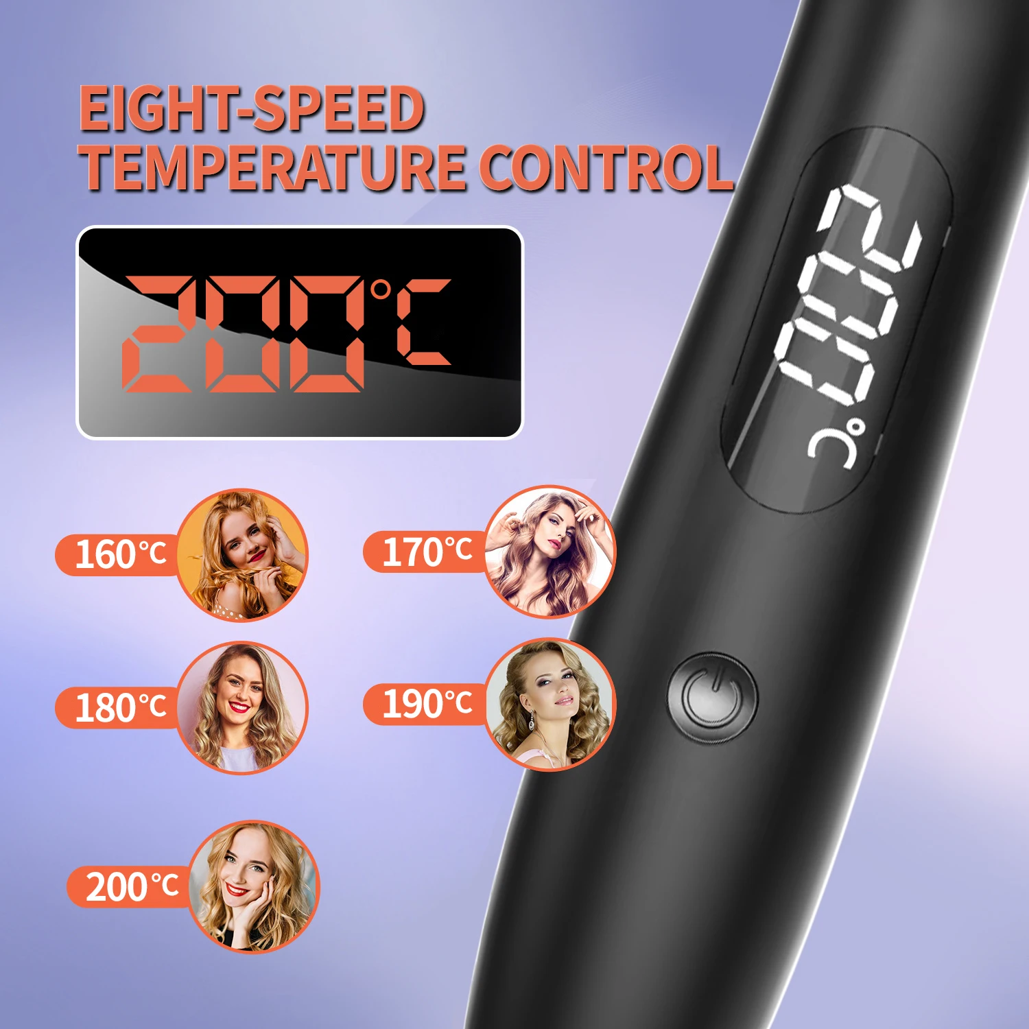 New Upgrade 1.5 Inch Thermal Brush Create Loose & Volume Curls Digital Display Tourmaline Ionic Hair Curler  Curling Iron Brush