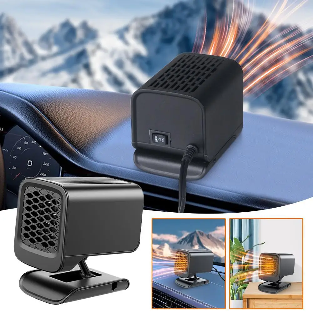 

Car Heater 12/24V Portable Car Heating Fan 2 In 1 Cooling Rotation Defroster Auto 360° Window Windshield Heating Fan Auto H Y4D4
