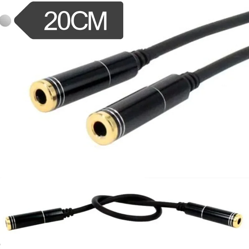 

AUX3 3.5mm Female-to-female Wiring 4 Sections, Plug Compatible 3 Sections, Audio Extension Cable 20cm