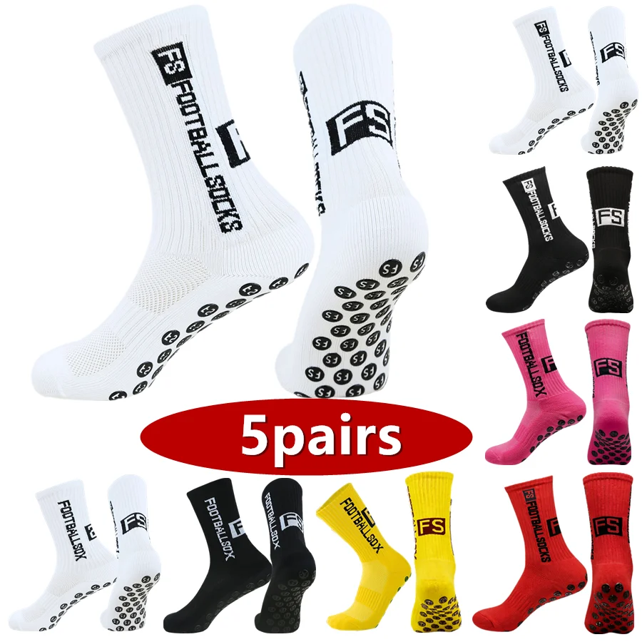 

5 пар дышащих нескользящих носков для мужчин и женщин, спортивные футбольные носки