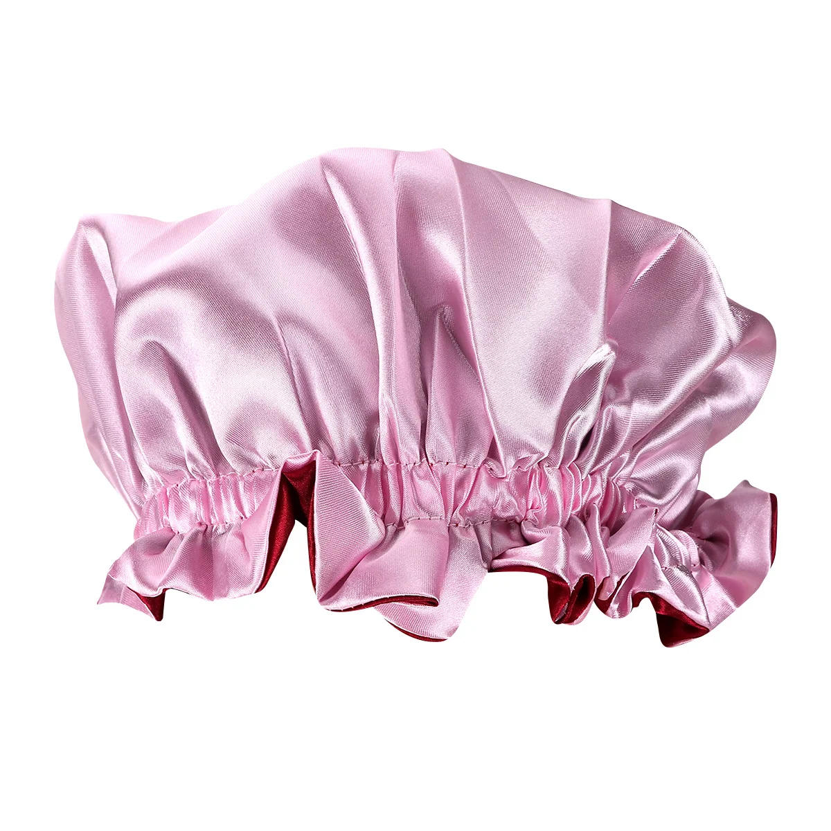 

Kids Satin Lightweight Bathing Cap Hair Protection Elastic Rim Sleeping Hat For Children Pure Travel