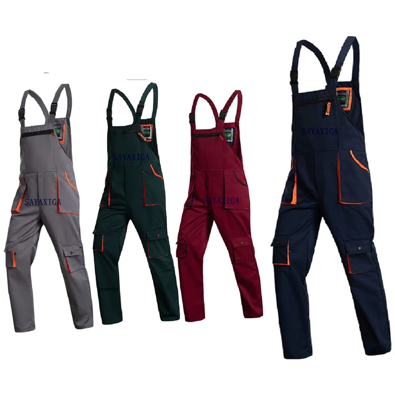 

2026 New Pakaian Overall Kerja Pria Wanita Jumpsuit Tali Pelindung Ukuran Celana Keselamatan Tanpa Lengan Pekerja Banyak Saku