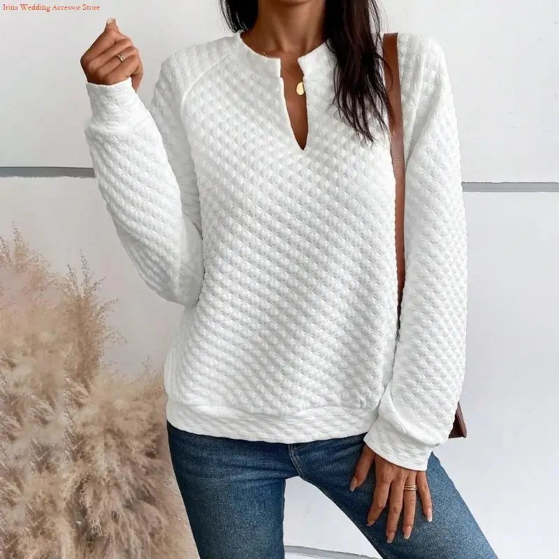 G92d dames raglan mouw textureerde sweatshirts casual v nek pullover tops hoodie herfst winter mode kleding