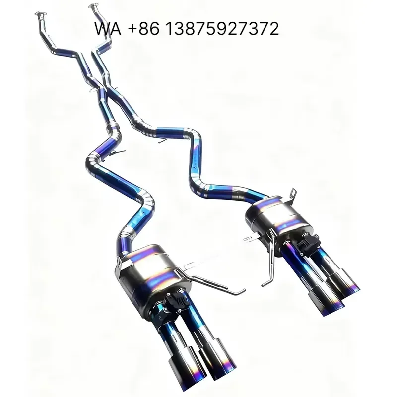 Wmwmnu for GDR E92 M3 Full System Luxury Titanium Valved Exhaust Pipe Blue Burnt Finish 1.2mm Thick Lightweight