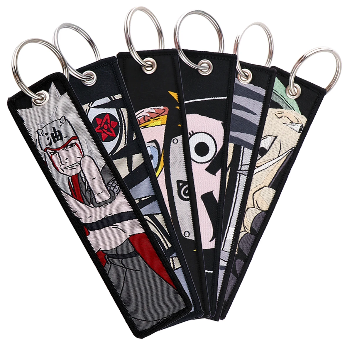 Anime Embroidery Keychain Key Fob For Motorcycle Car Backpack Cute Japanese Fashion Jewelry Accessories Chaveiro Keyring Tag view 3